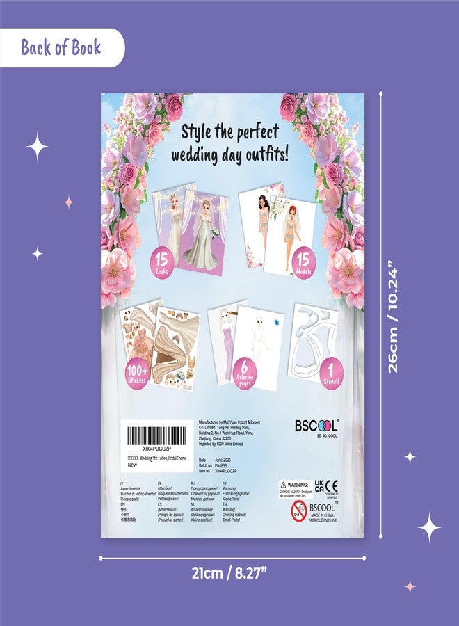 BSCOOL Wedding Sticker Dress Up, Coloring Book with Dress Design Activities.Fashion Design Sketchbook for Kids 5 and up. Little Designer Creativity Book. Christmas Gift for Girls - Image 2